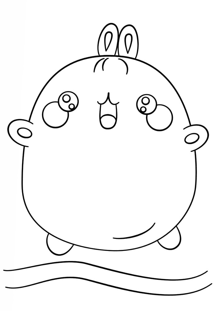 Desenho de Animal Kawaii para colorir e imprimir: número 45
