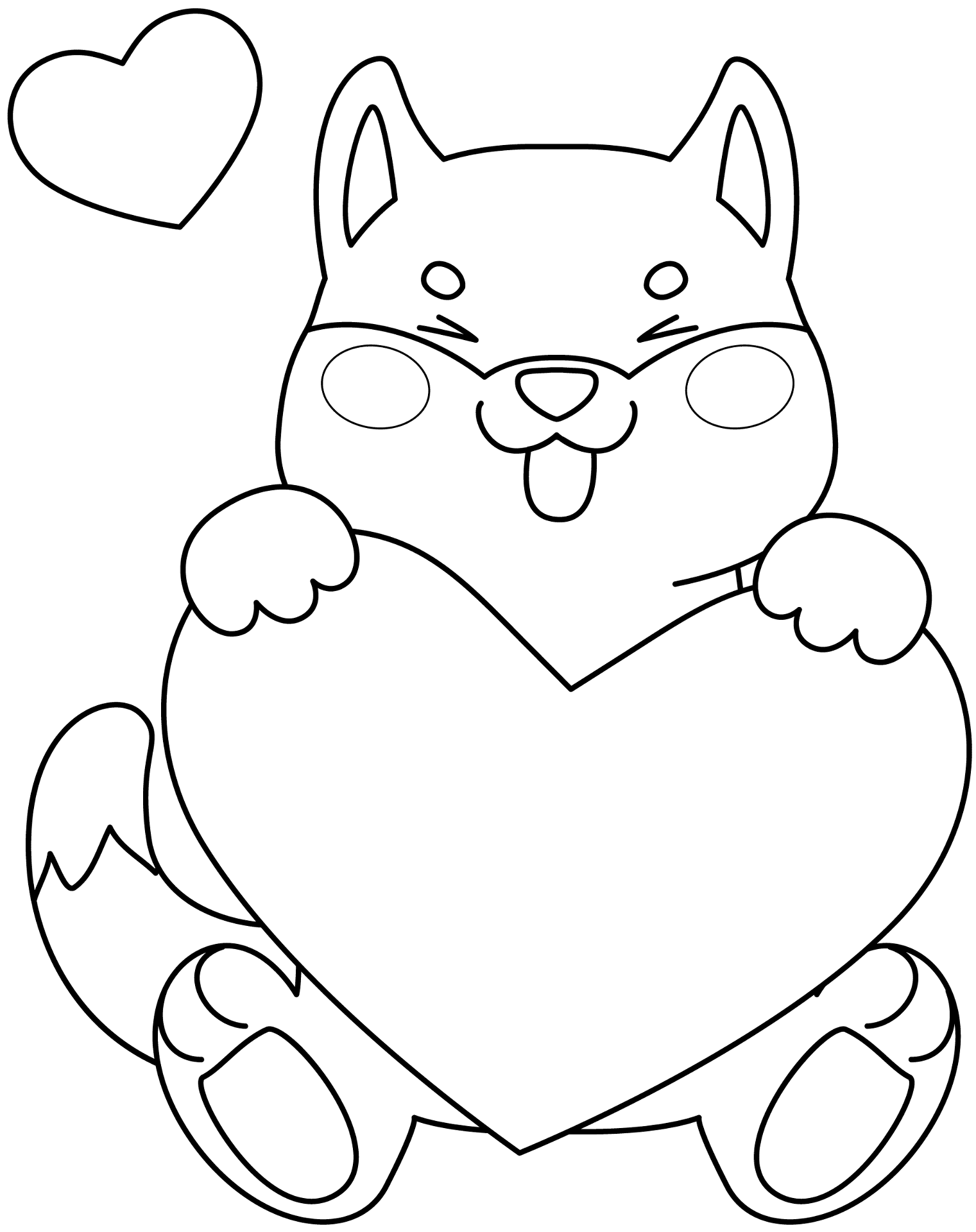 Desenho de Animal Kawaii para colorir