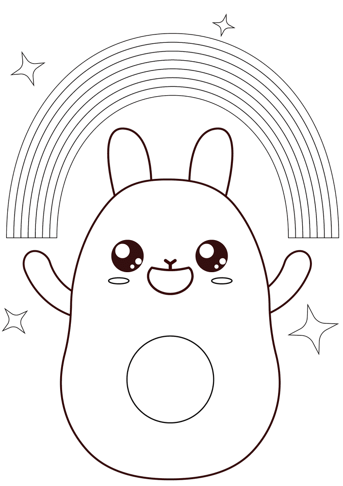 Desenho de Animal Kawaii para colorir