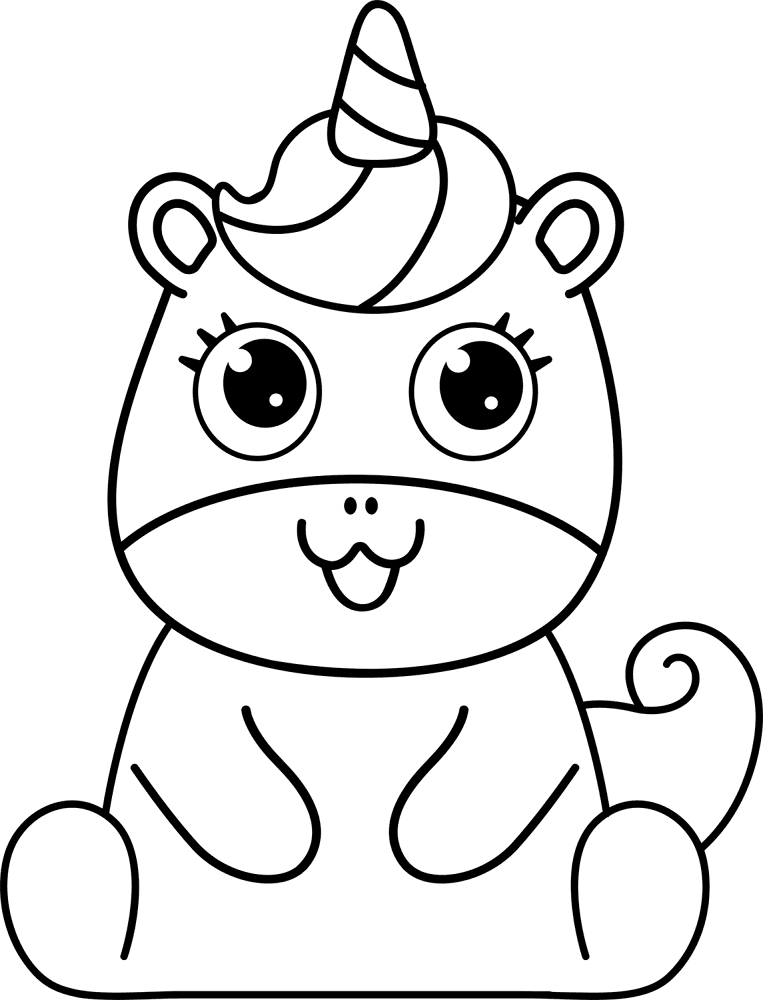 Desenho de Animal Kawaii para colorir