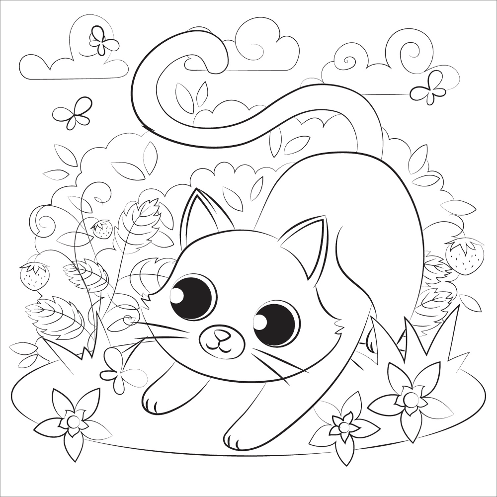 Desenho de Animal Kawaii para colorir