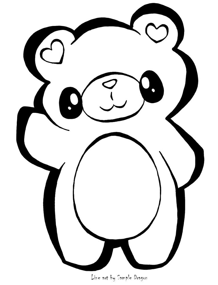 Desenho de Animal Kawaii para colorir
