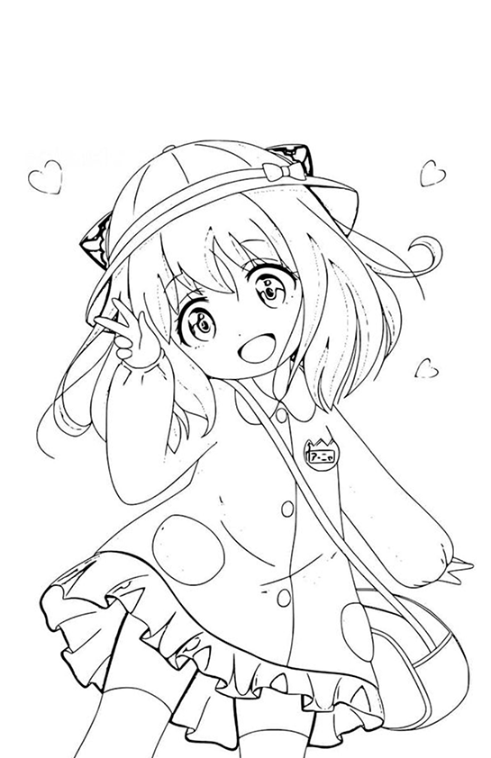 Desenho de Anime para colorir e imprimir: número 2