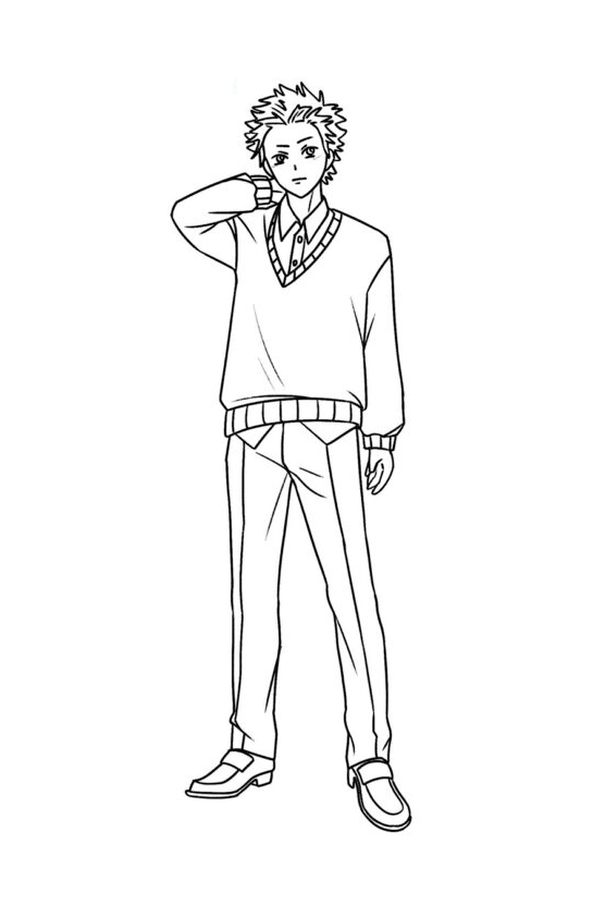Desenho de Anime para colorir e imprimir: número 6
