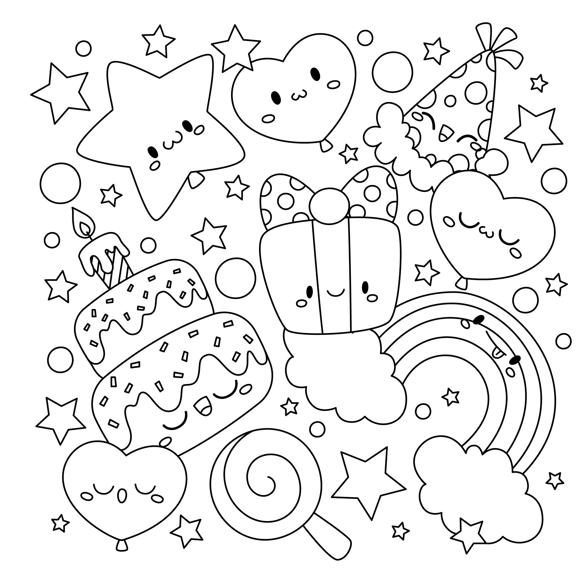 Desenho de Aniversario para colorir e imprimir: número 1