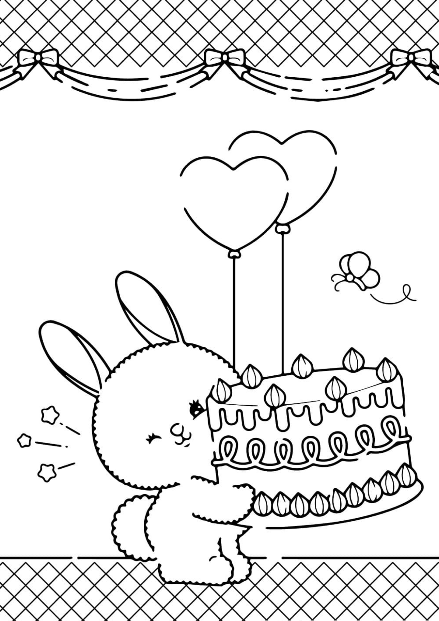 Desenho de Aniversario para colorir e imprimir: número 5