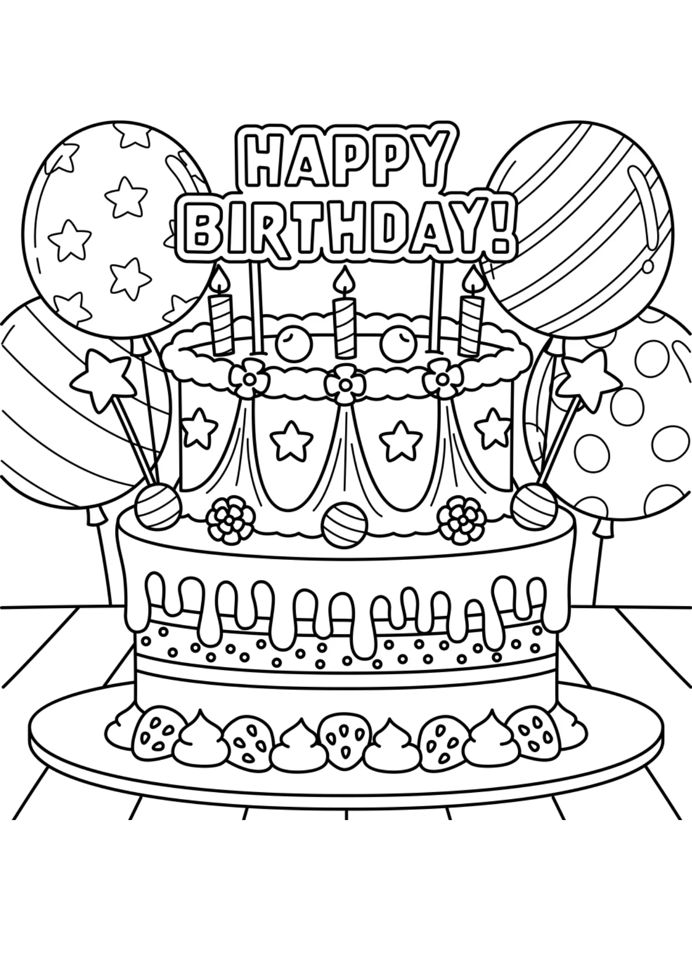 Desenho de Aniversario para colorir e imprimir: número 10
