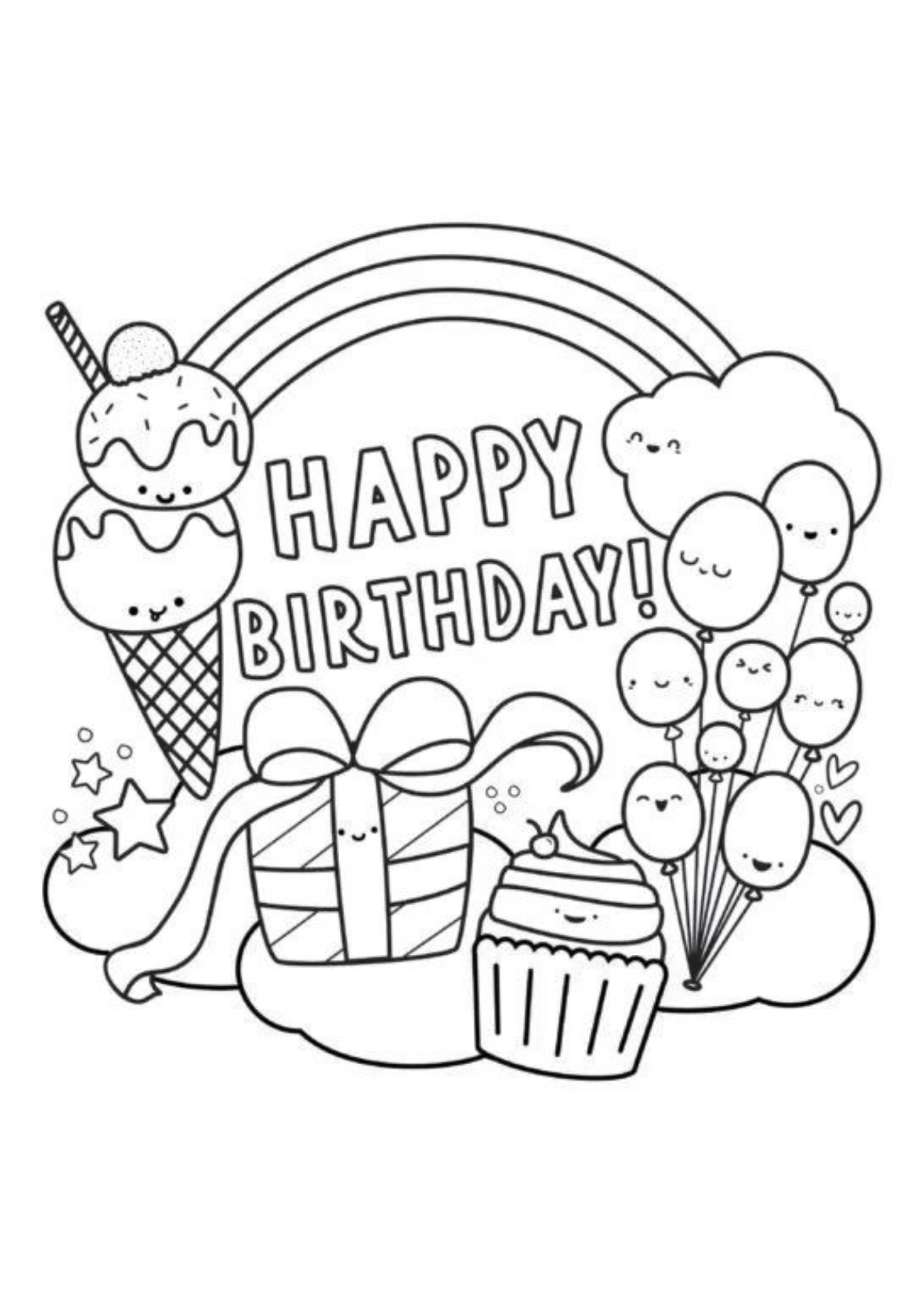 Desenho de Aniversario para colorir e imprimir: número 14