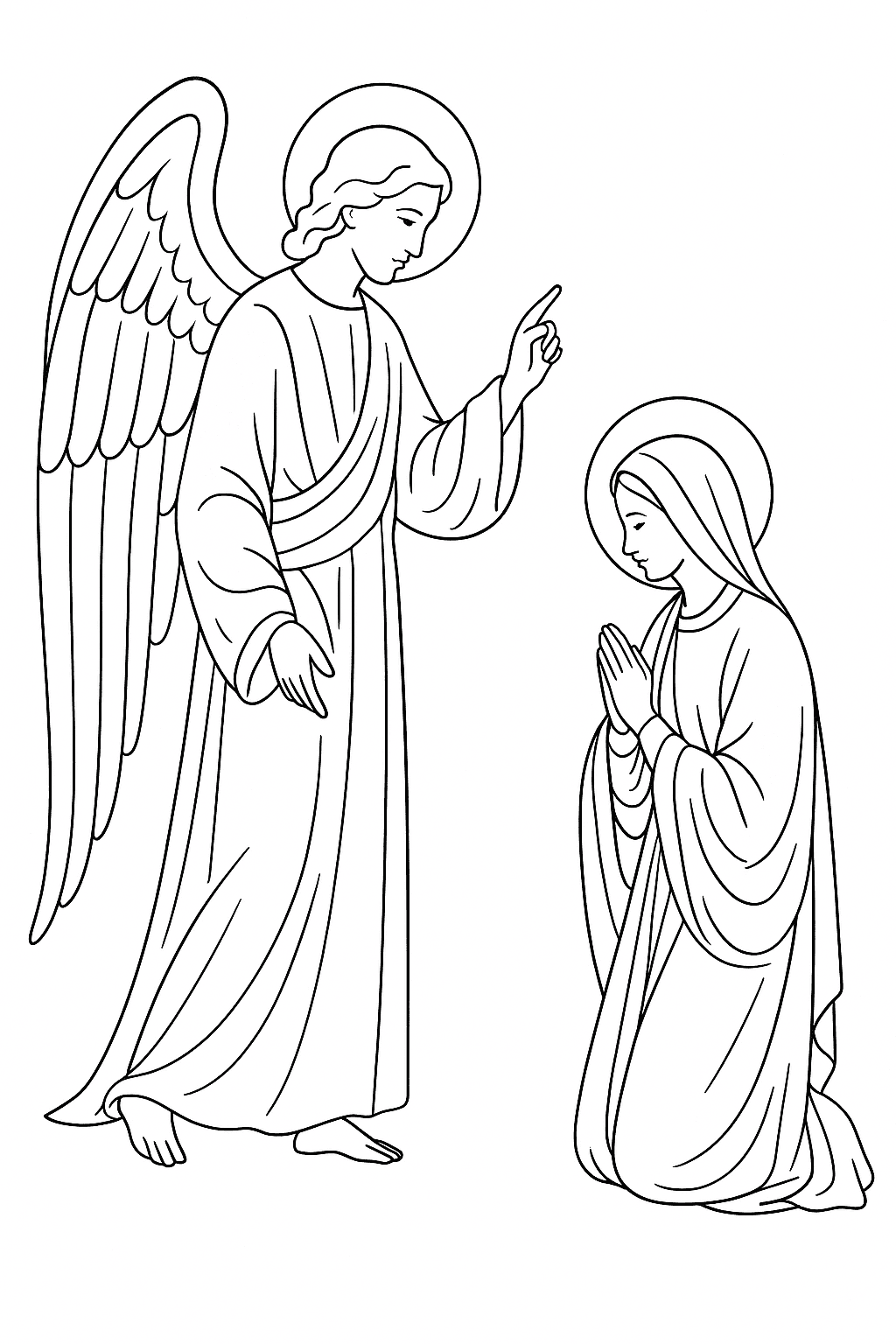 Desenho de Anjos para colorir e imprimir: número 4