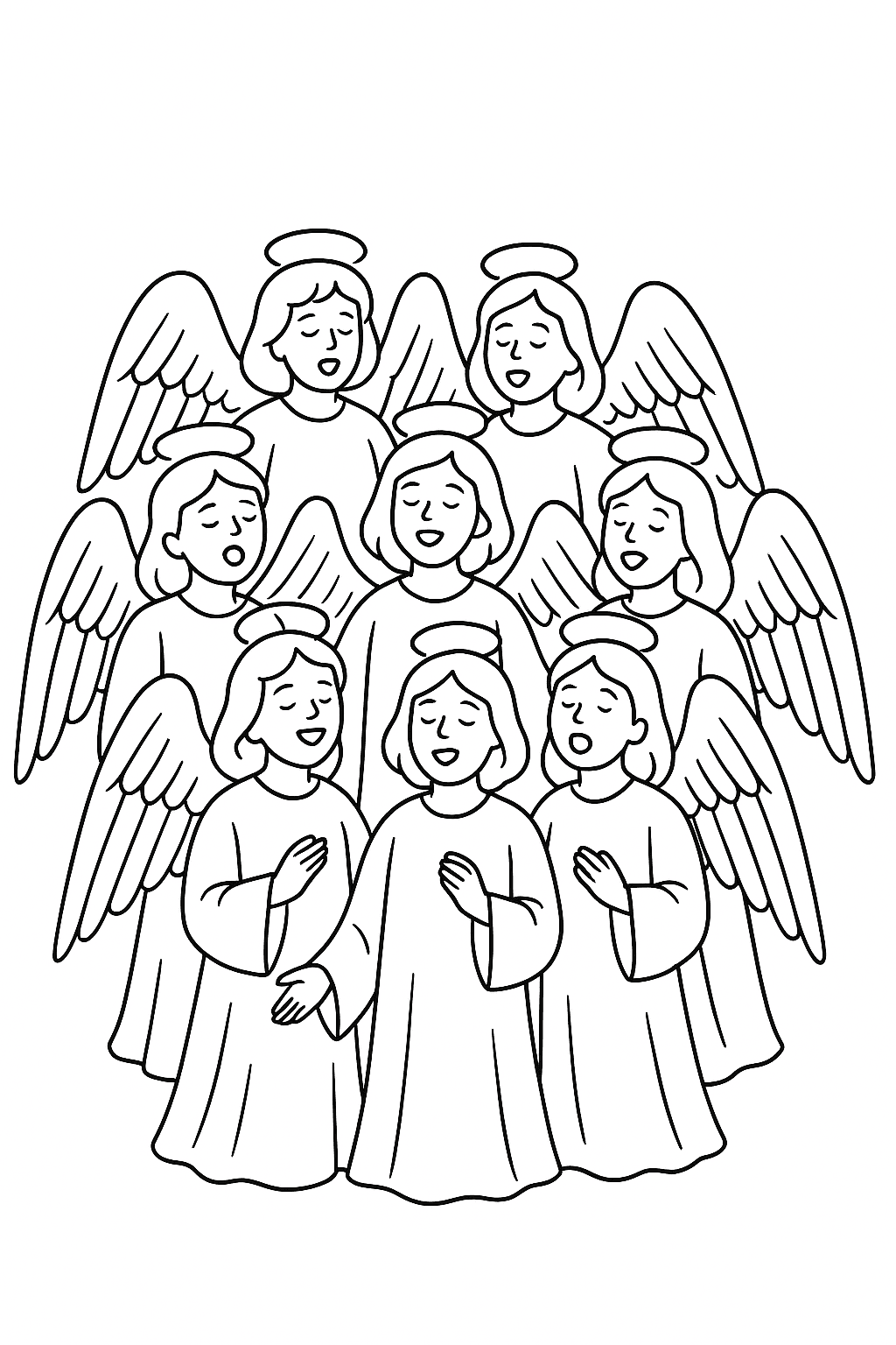 Desenho de Anjos para colorir e imprimir: número 6
