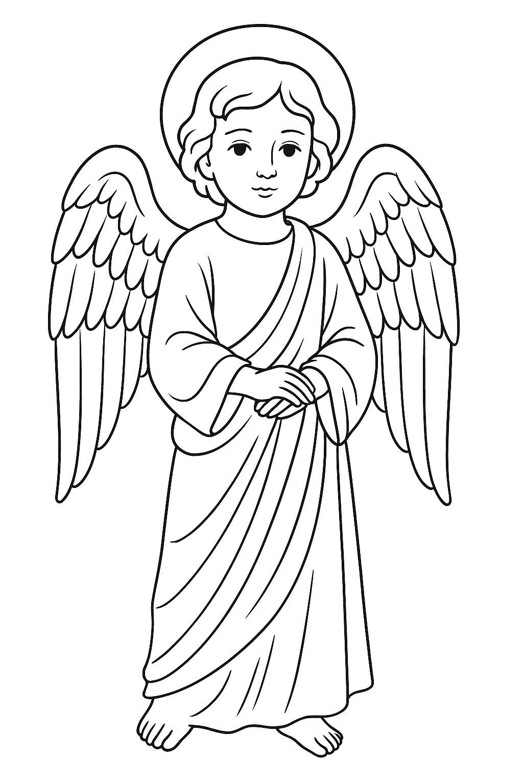 Desenho de Anjos para colorir e imprimir: número 8