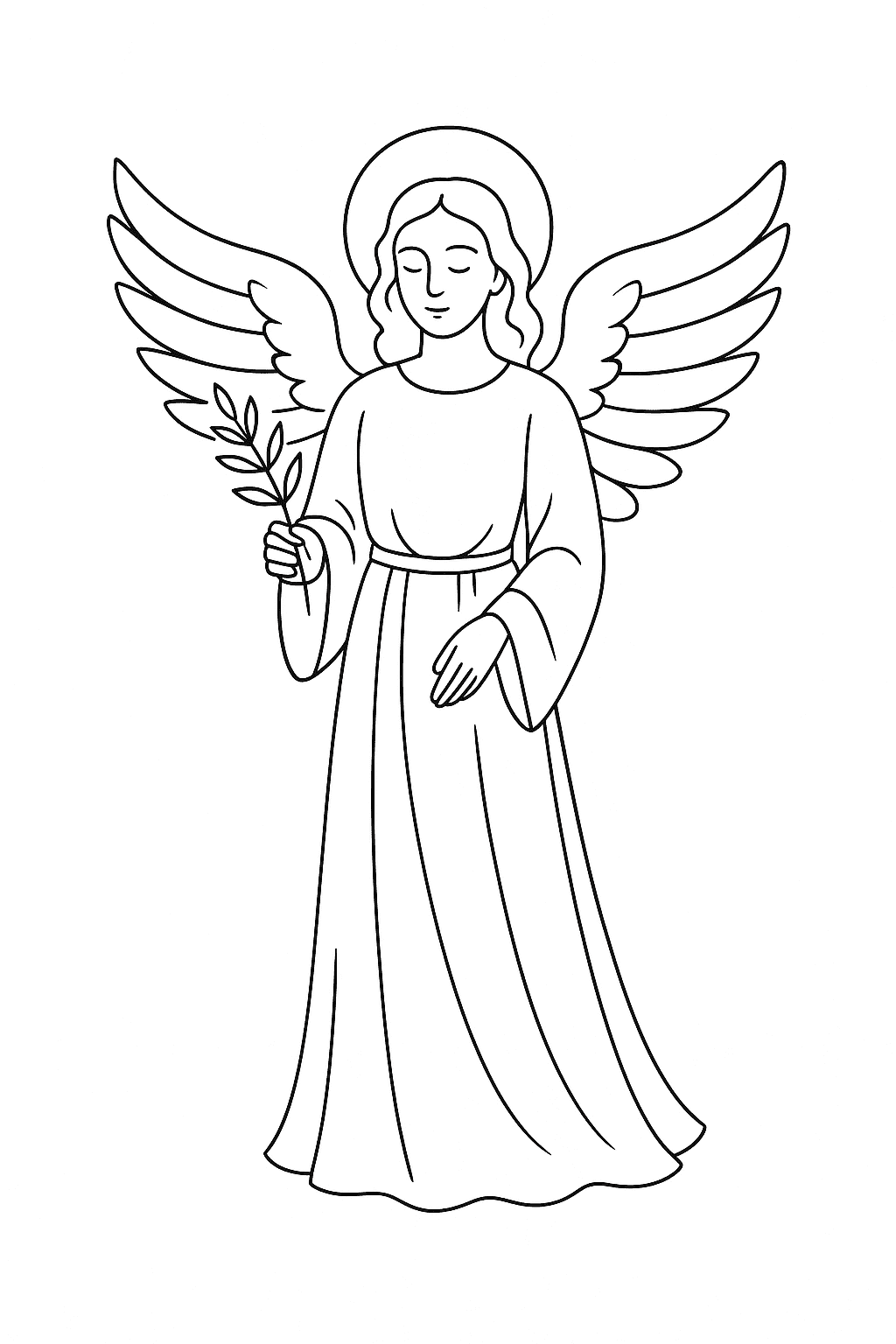 Desenho de Anjos para colorir e imprimir: número 11