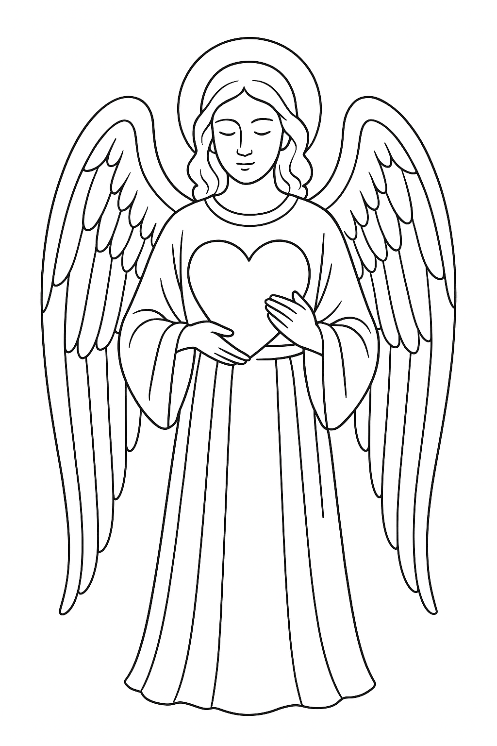Desenho de Anjos para colorir e imprimir: número 12