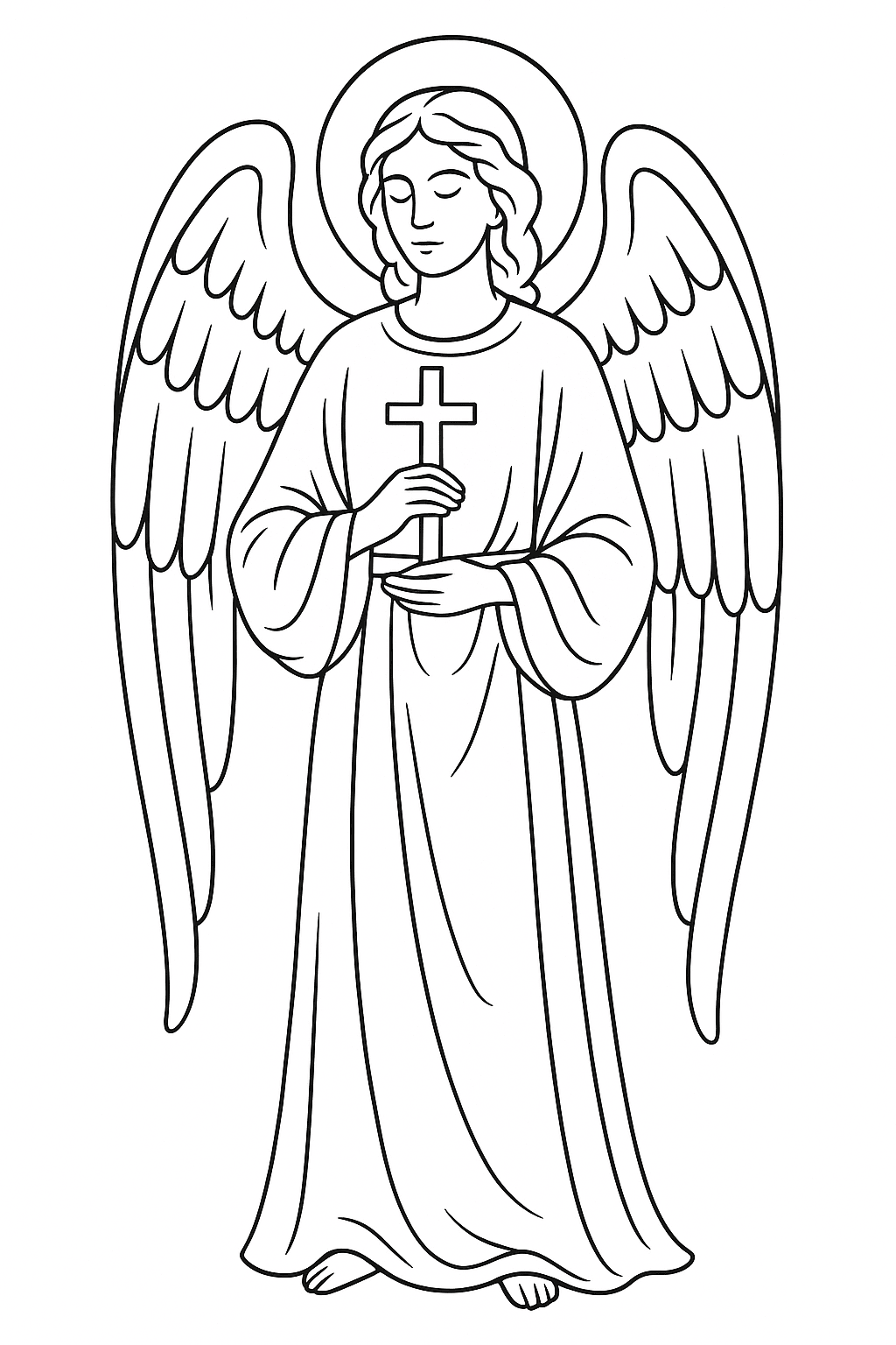Desenho de Anjos para colorir e imprimir: número 13