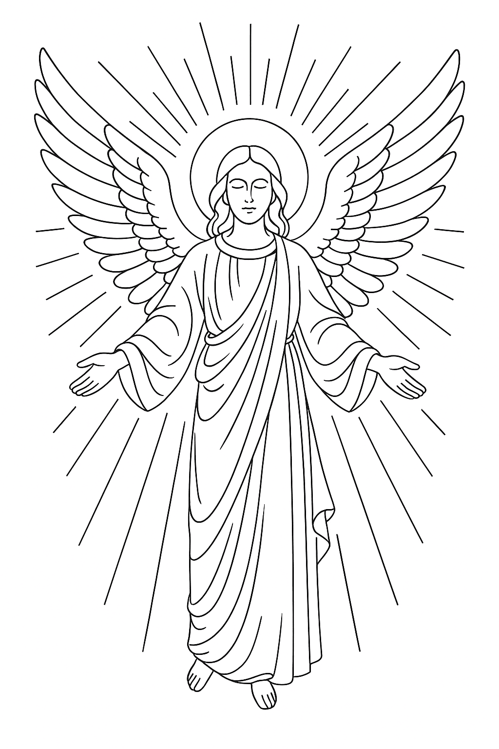 Desenho de Anjos para colorir e imprimir: número 14