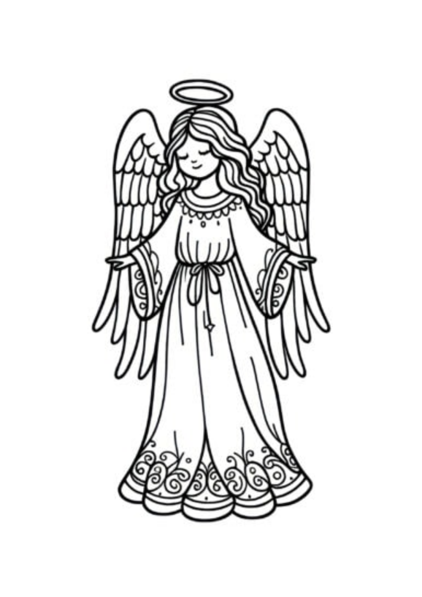 Desenho de Anjos para colorir e imprimir: número 19