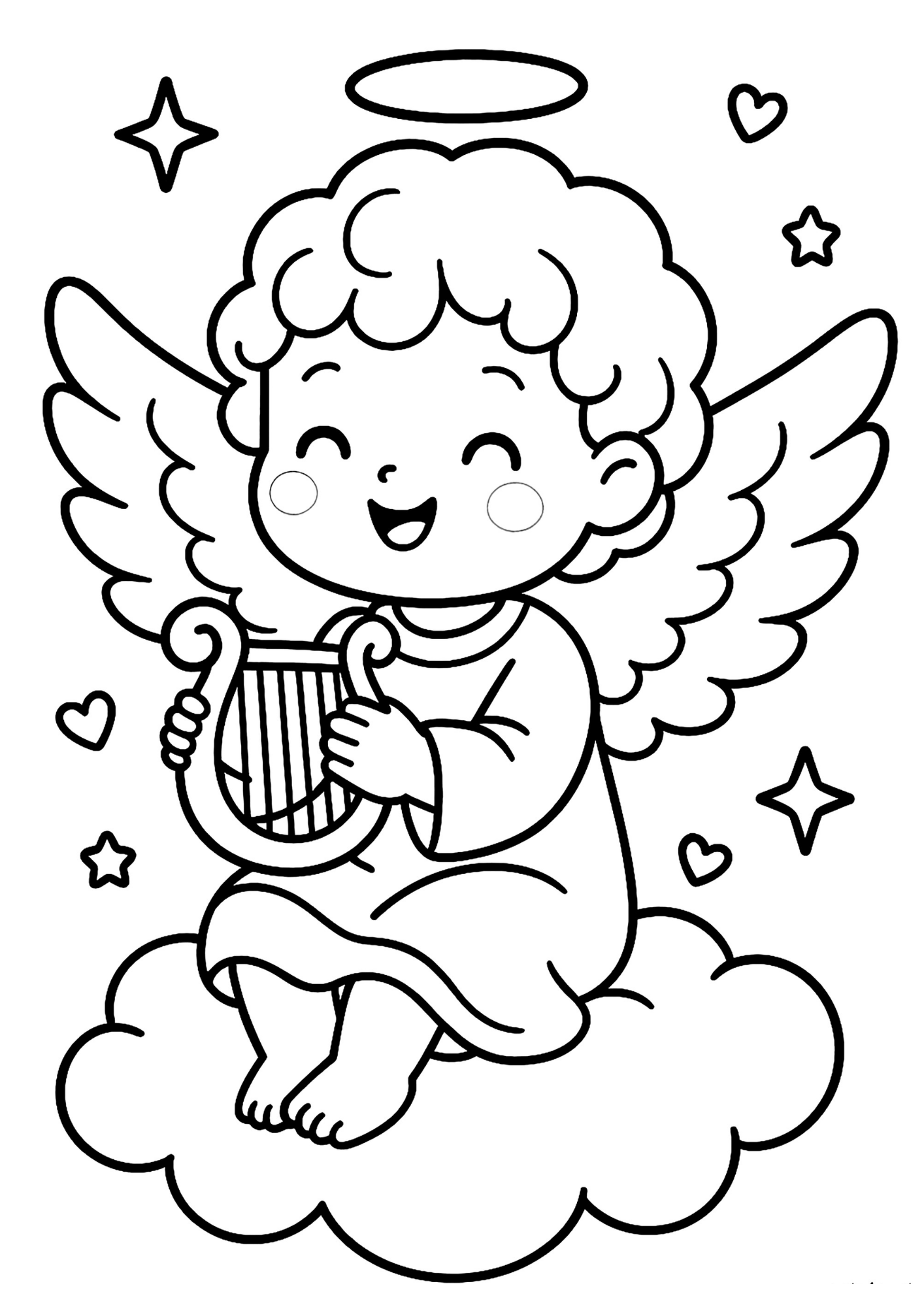 Desenho de Anjos para colorir e imprimir: número 20
