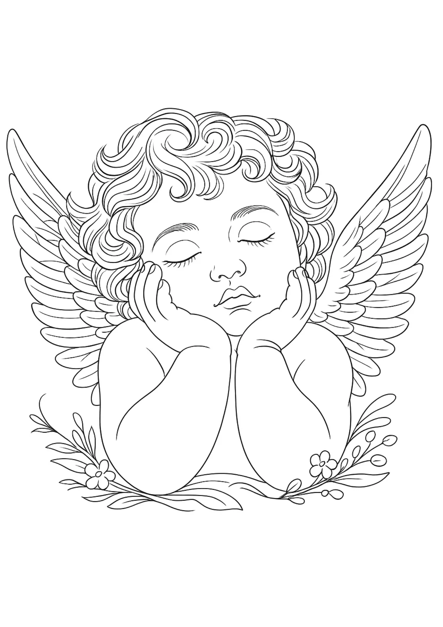 Desenho de Anjos para colorir e imprimir: número 22