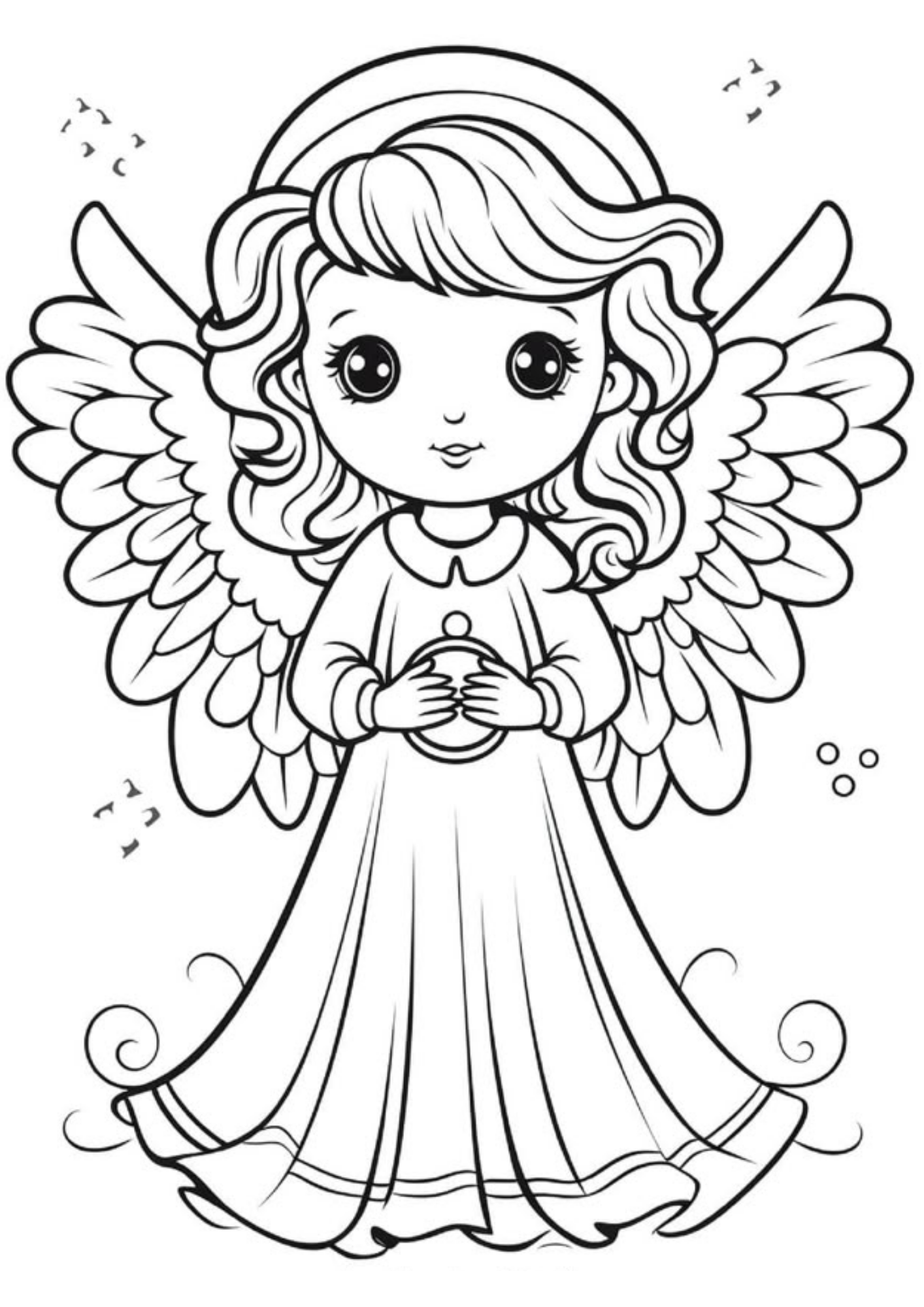 Desenho de Anjos para colorir e imprimir: número 24