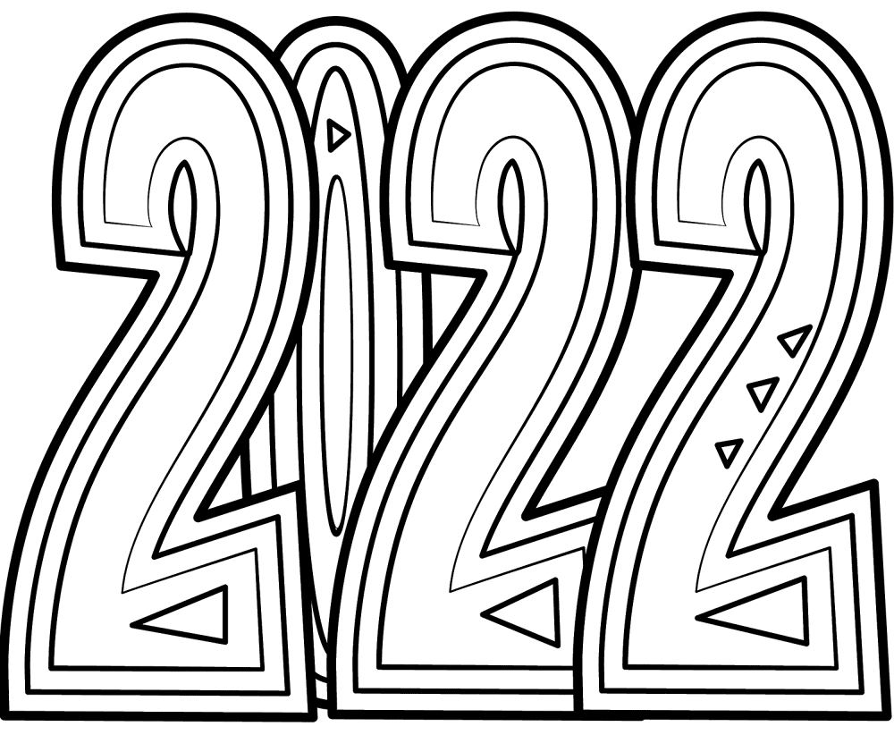 Desenho de Ano Novo para colorir e imprimir: número 7
