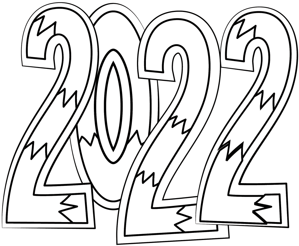 Desenho de Ano Novo para colorir e imprimir: número 8