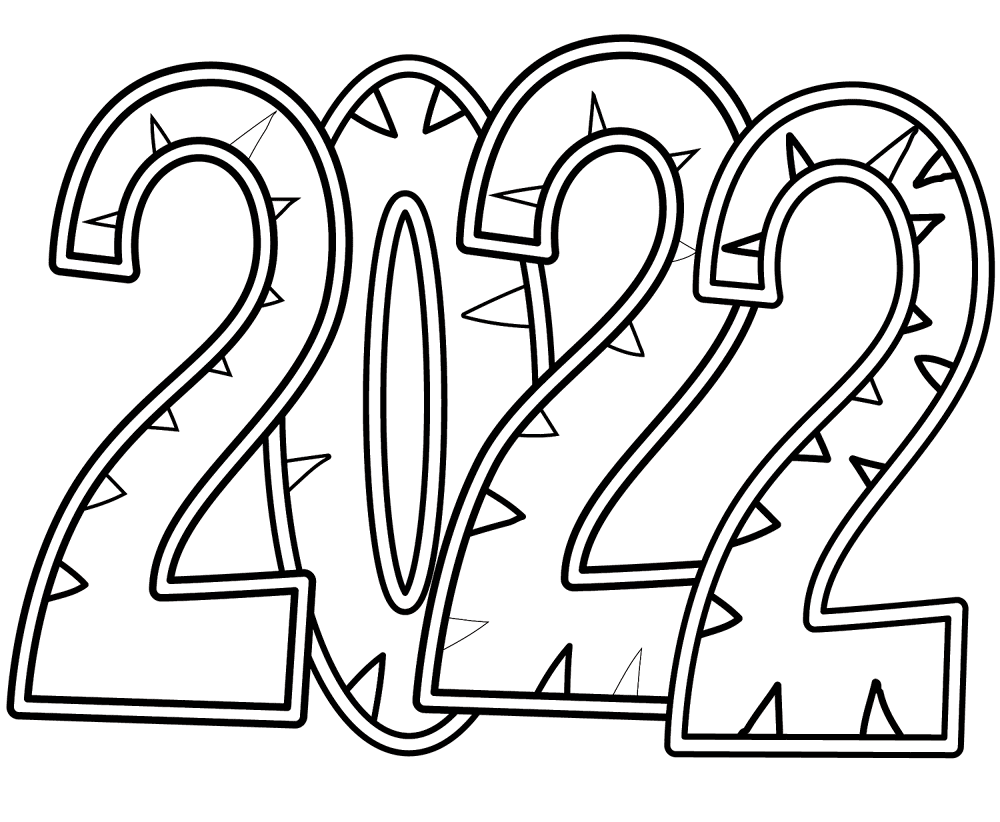 Desenho de Ano Novo para colorir e imprimir: número 9