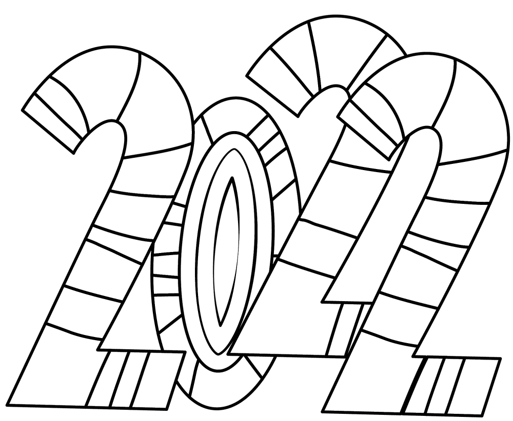 Desenho de Ano Novo para colorir e imprimir: número 10