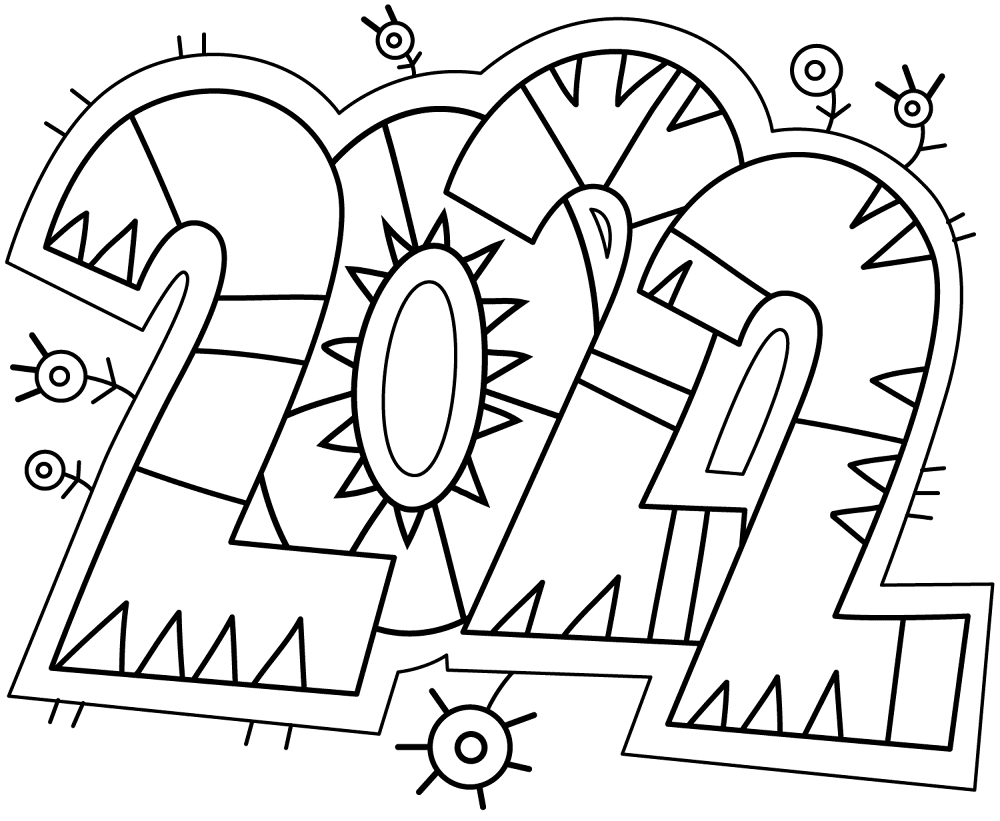 Desenho de Ano Novo para colorir e imprimir: número 11