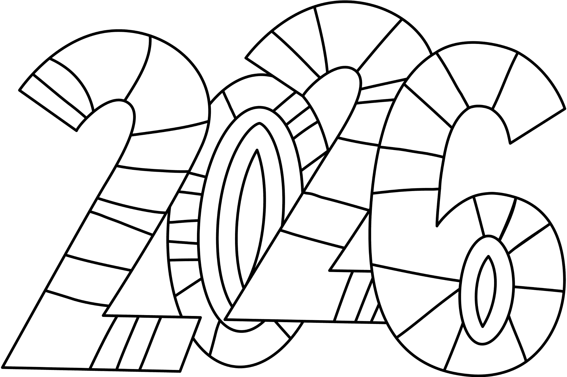 Desenho de Ano Novo para colorir e imprimir: número 13