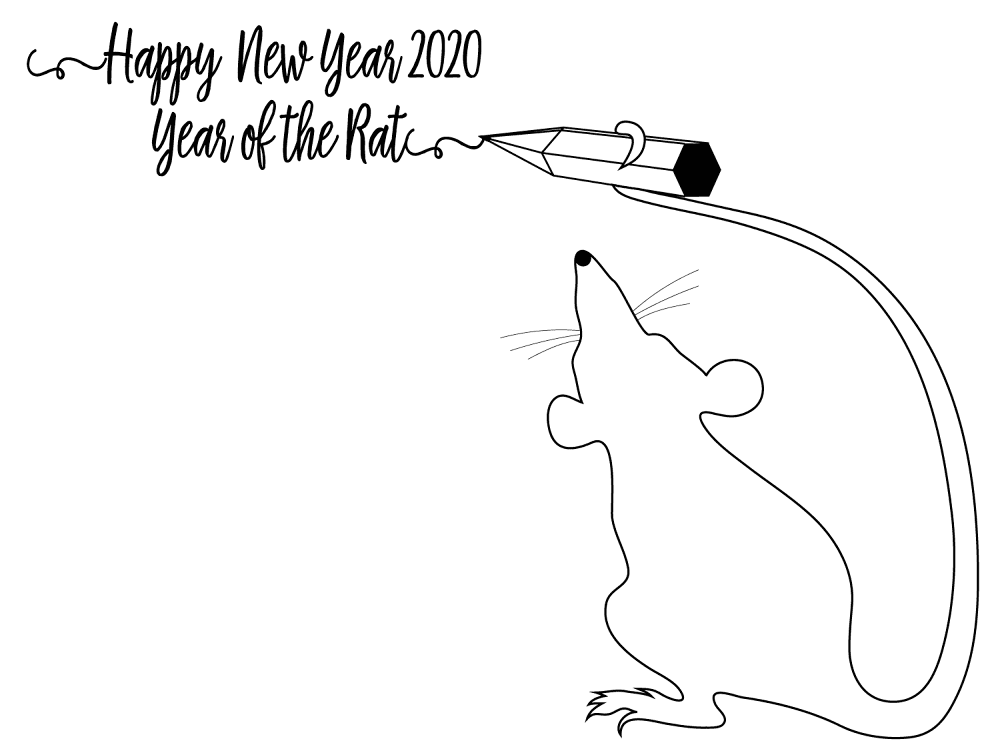 Desenho de Ano Novo para colorir e imprimir: número 20