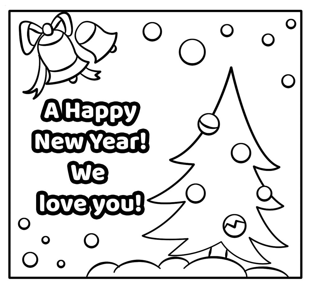 Desenho de Ano Novo para colorir e imprimir: número 31
