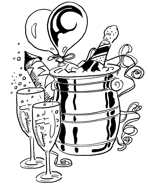 Desenho de Ano Novo para colorir e imprimir: número 36
