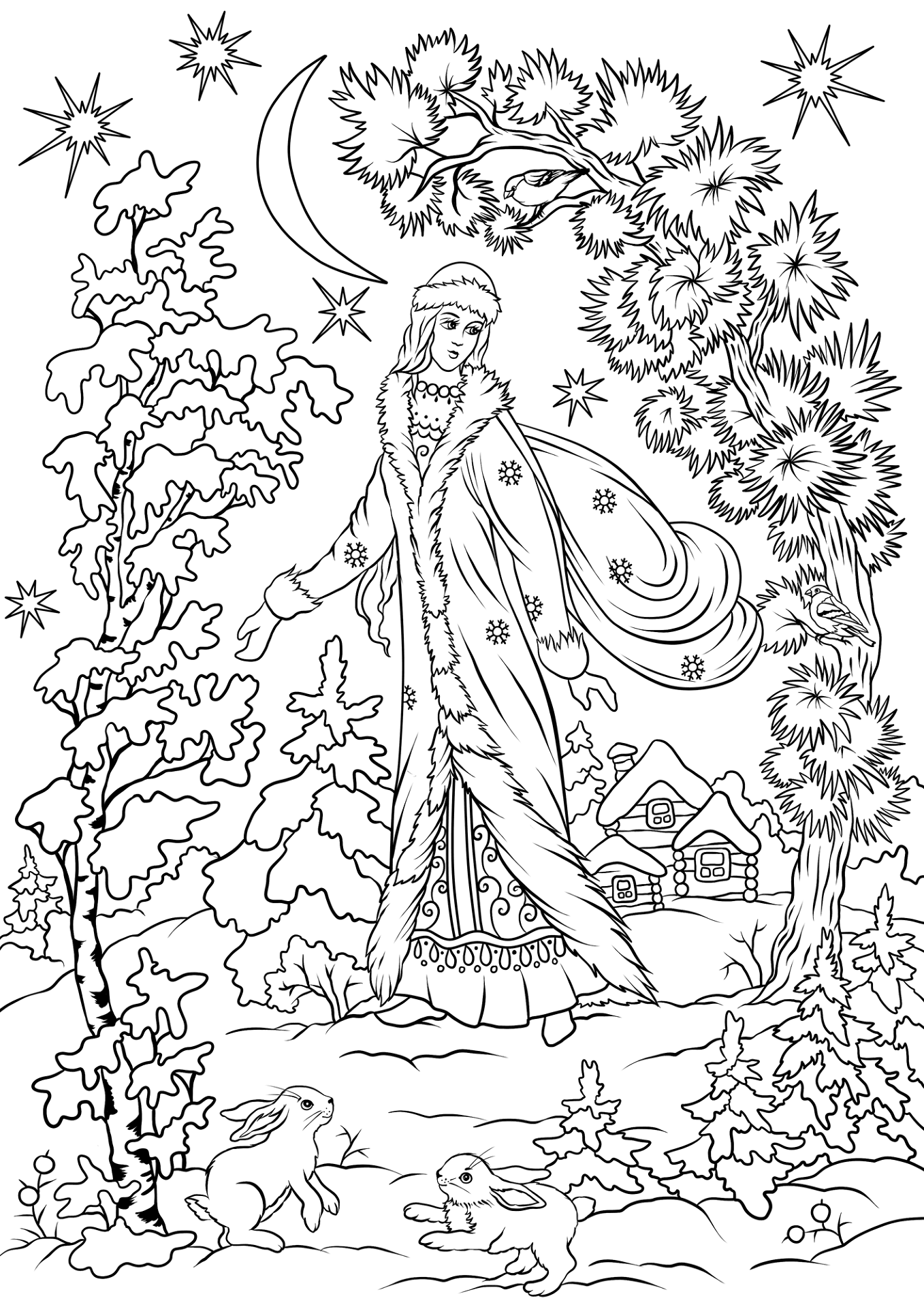 Desenho de Ano Novo para colorir e imprimir: número 47