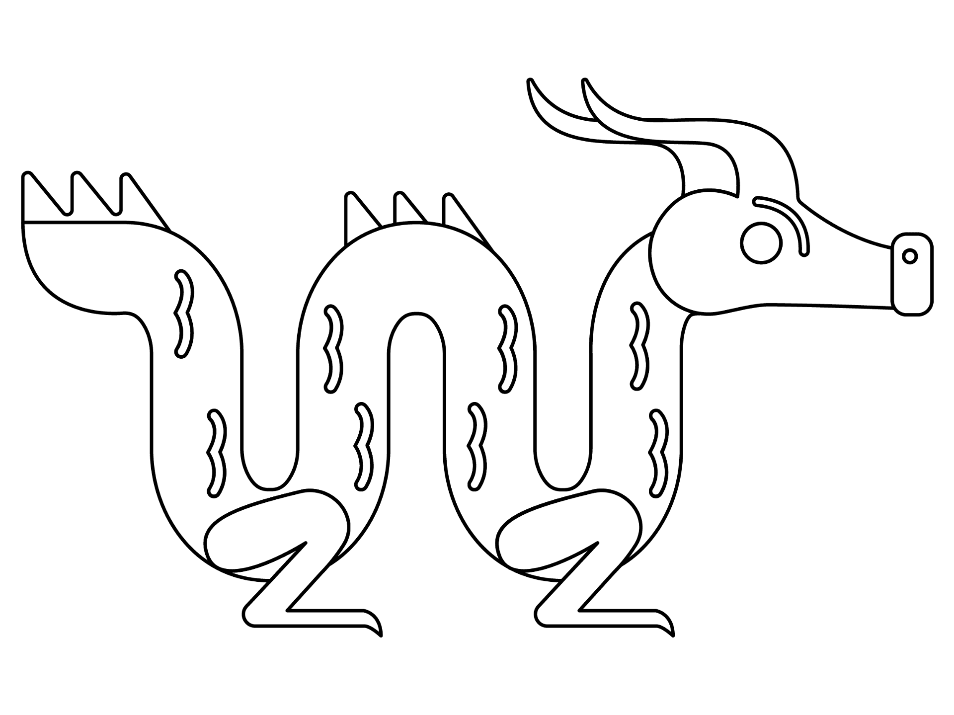 Desenho de Ano Novo Chinês para colorir e imprimir: número 7
