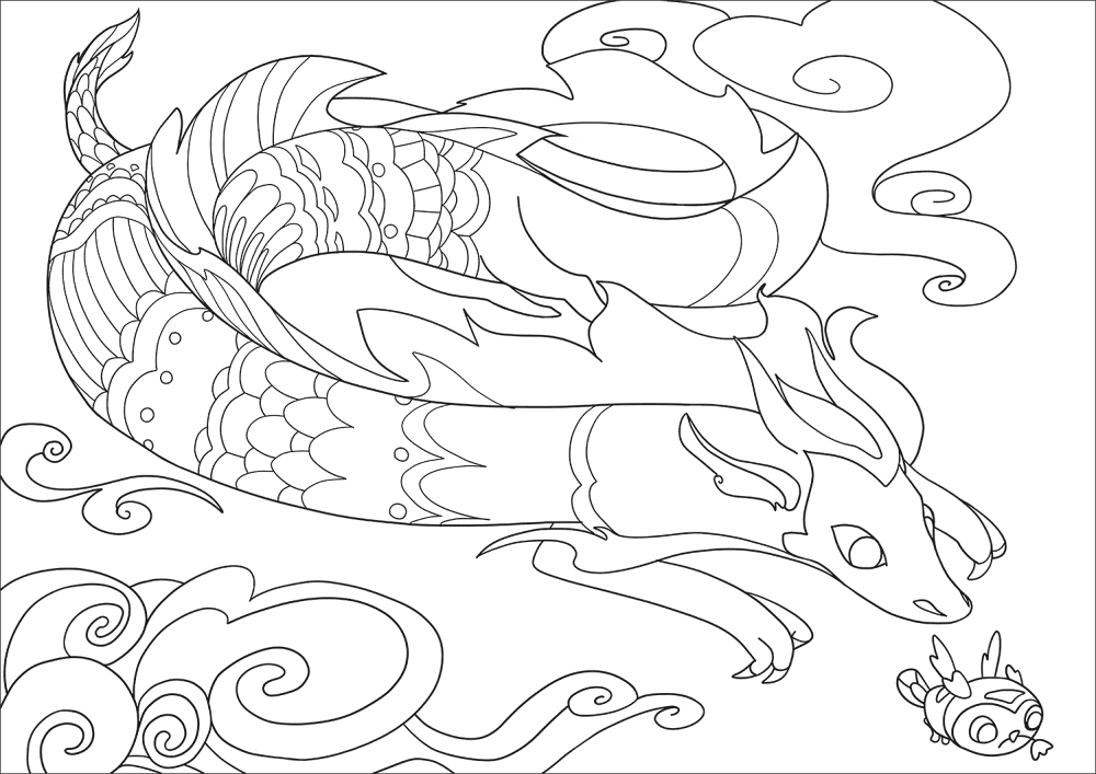 Desenho de Ano Novo Chinês para colorir e imprimir: número 12