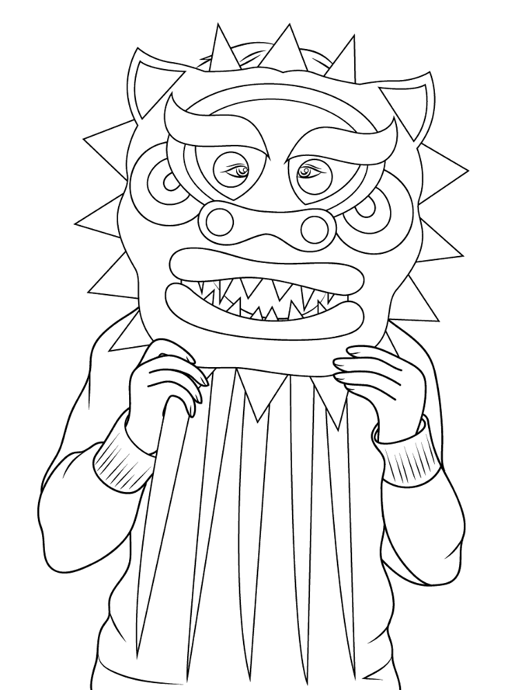 Desenho de Ano Novo Chinês para colorir e imprimir: número 27