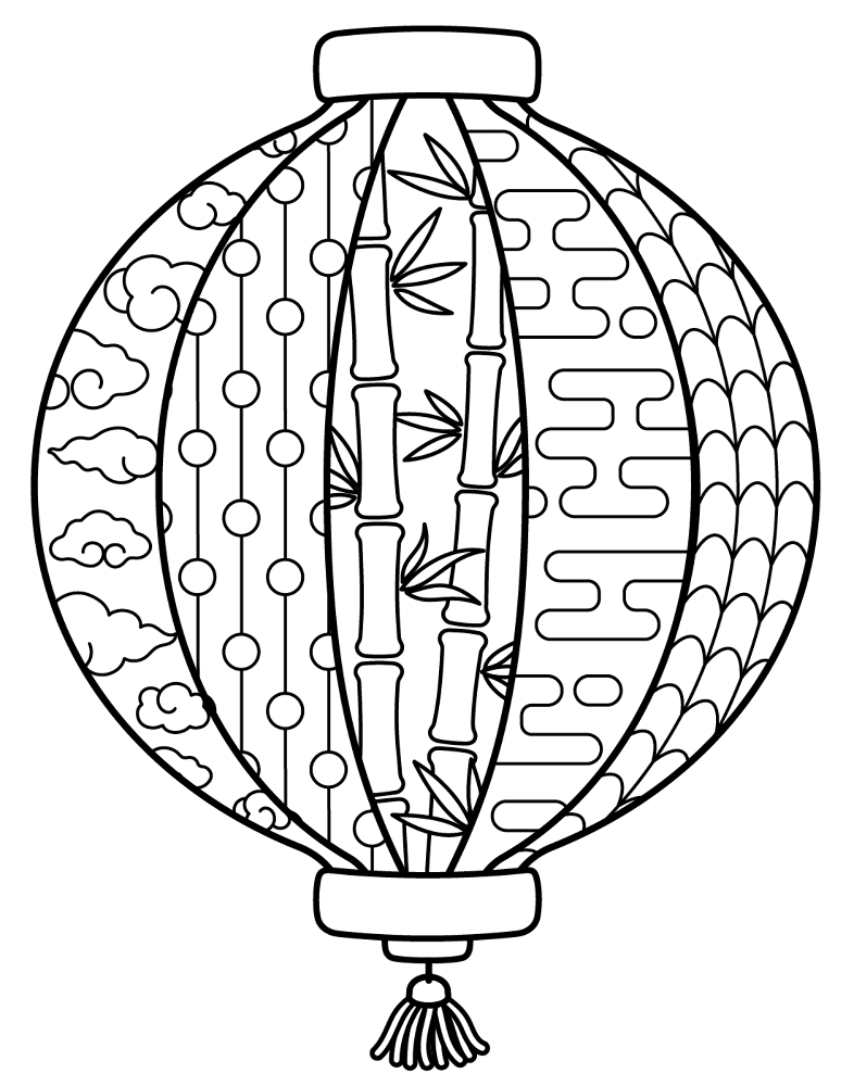 Desenho de Ano Novo Chinês para colorir e imprimir: número 32