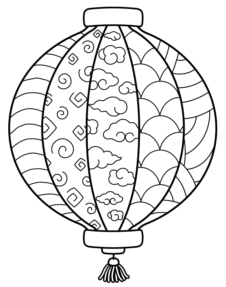 Desenho de Ano Novo Chinês para colorir e imprimir: número 34
