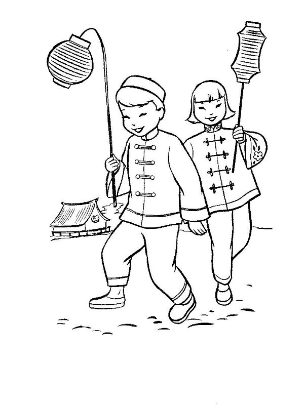 Desenho de Ano Novo Chinês para colorir