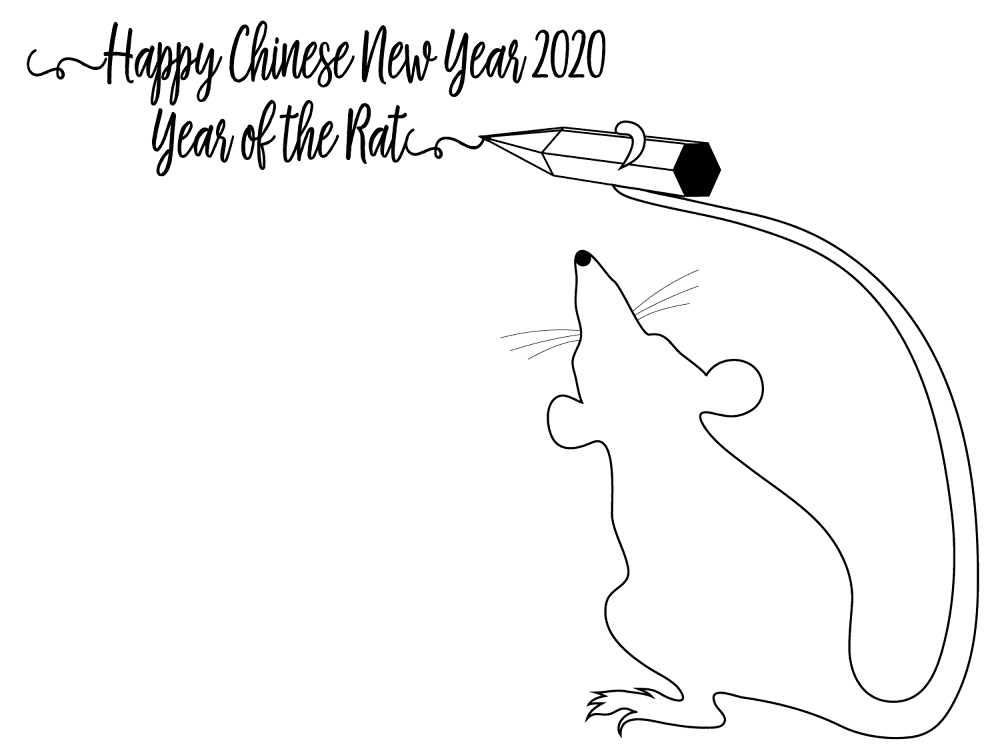 Desenho de Ano Novo Chinês para colorir