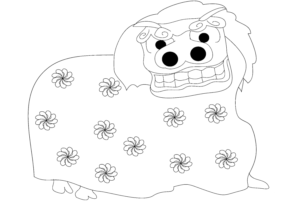 Desenho de Ano Novo Chinês para colorir