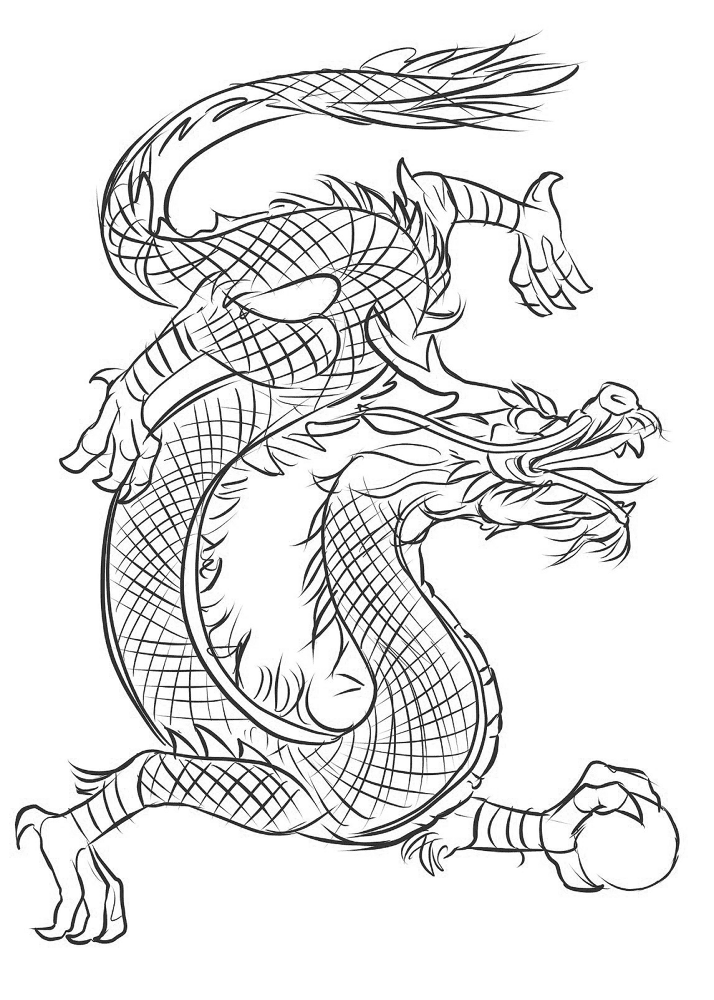 Desenho de Ano Novo Chinês para colorir