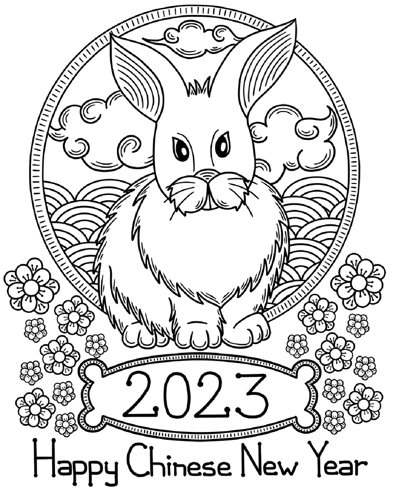 Desenho de Ano Novo Chinês para colorir