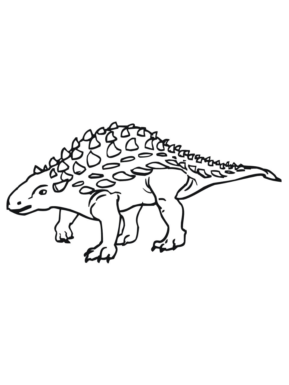 Desenho de Anquilossauro para colorir e imprimir: número 7