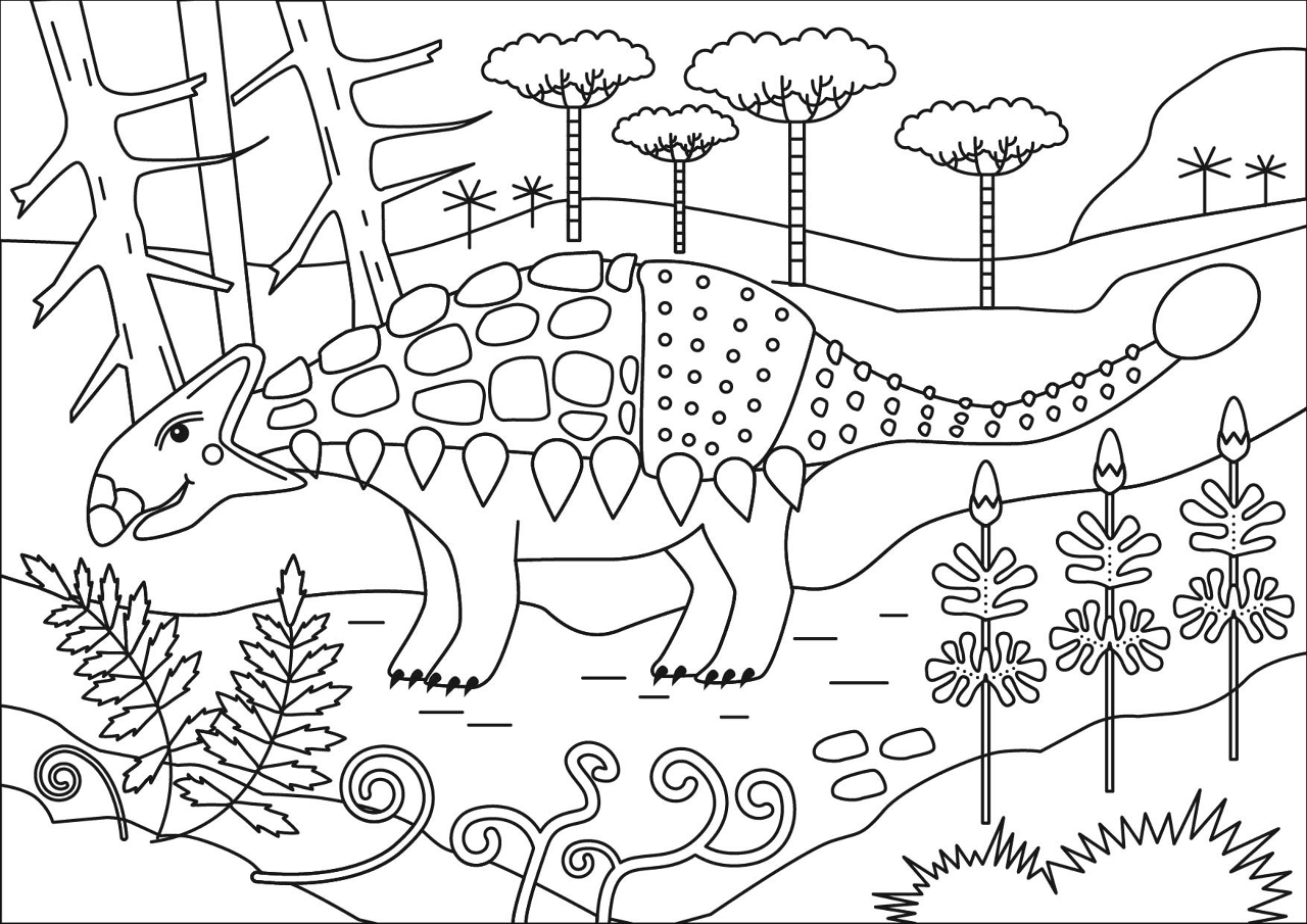 Desenho de Anquilossauro para colorir e imprimir: número 15