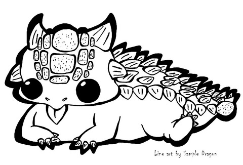 Desenho de Anquilossauro para colorir e imprimir: número 18