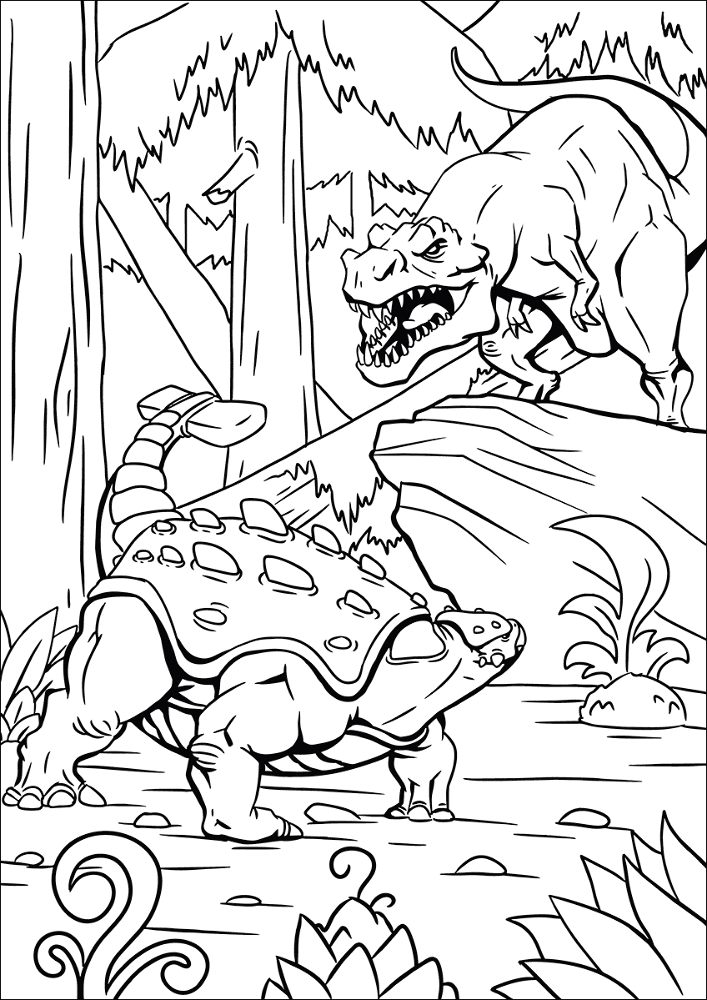 Desenho de Anquilossauro para colorir e imprimir: número 19