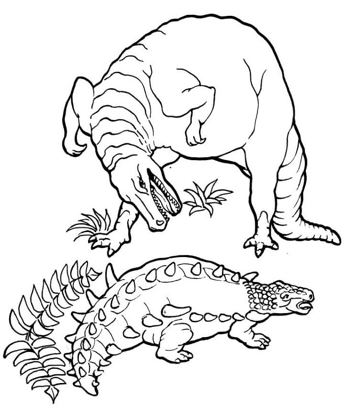 Desenho de Anquilossauro para colorir e imprimir: número 24