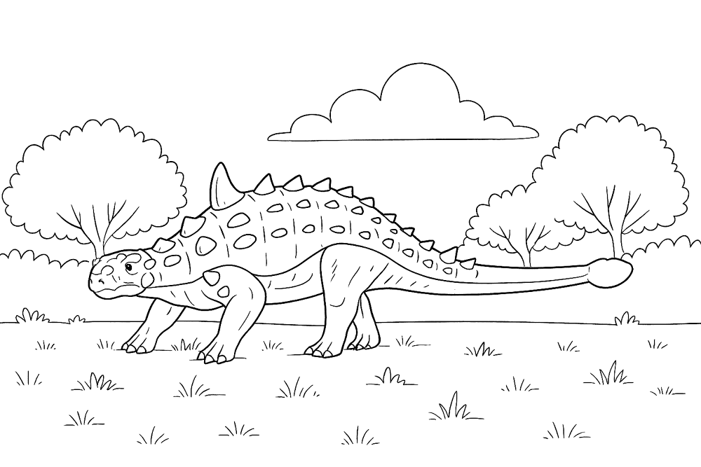 Desenho de Anquilossauro para colorir e imprimir: número 27
