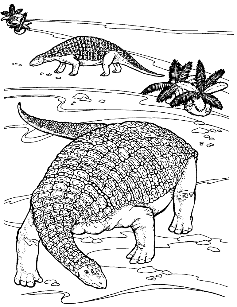 Desenho de Anquilossauro para colorir e imprimir: número 31